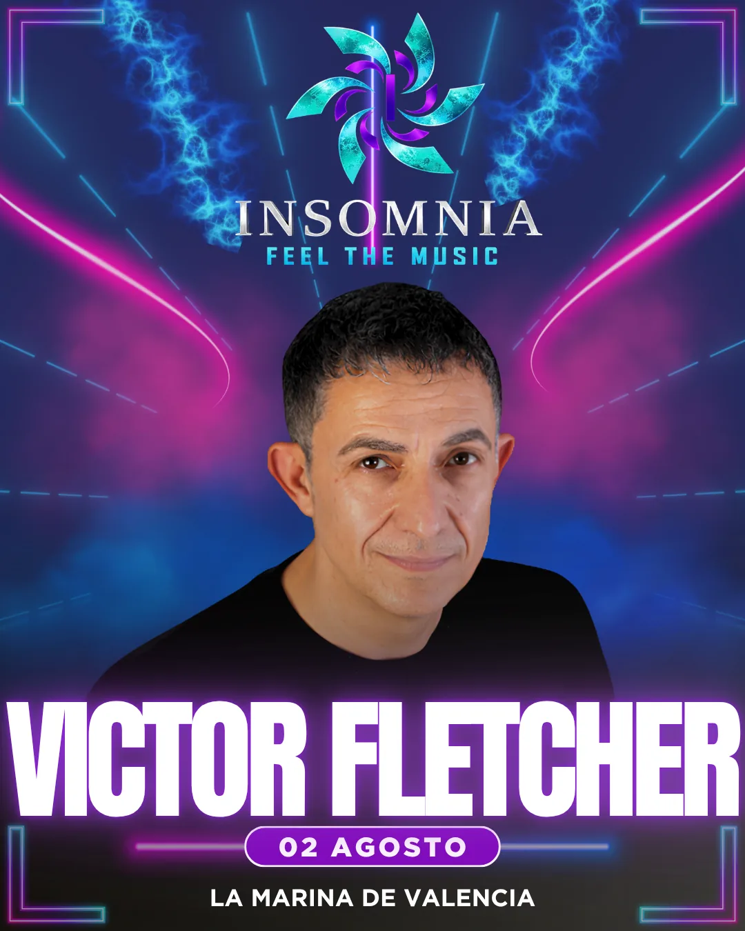Cartel de Víctor Fletcher en Insomnia Fest