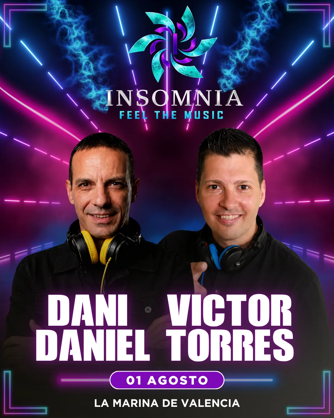 Cartel de Dani Daniel y Víctor Torres en Insomnia Fest